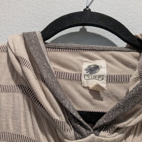 Anthropologie Tiny - Hooded Snap-Up Light Jacket Metallic Weave - Medium - Picture 6 of 8